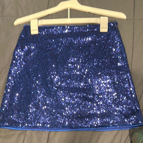 Dynamite Sparkling Blue Mini Skirt - Picture 1 of 2